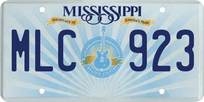 MS license plate MLC923