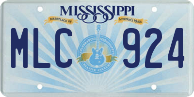 MS license plate MLC924
