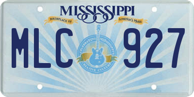 MS license plate MLC927