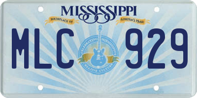 MS license plate MLC929