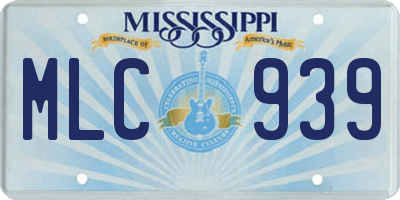 MS license plate MLC939