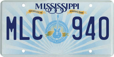 MS license plate MLC940