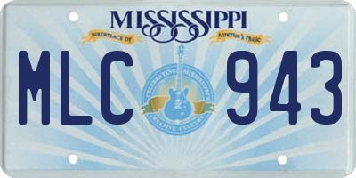 MS license plate MLC943