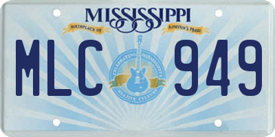 MS license plate MLC949