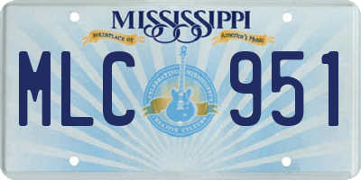 MS license plate MLC951
