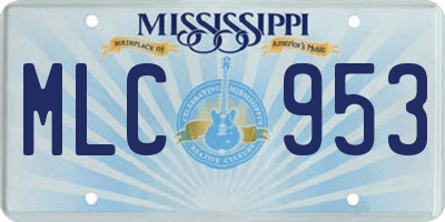 MS license plate MLC953