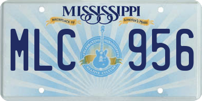 MS license plate MLC956