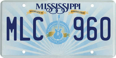 MS license plate MLC960