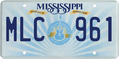 MS license plate MLC961