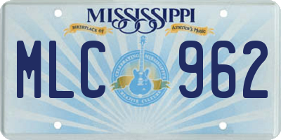 MS license plate MLC962