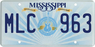MS license plate MLC963