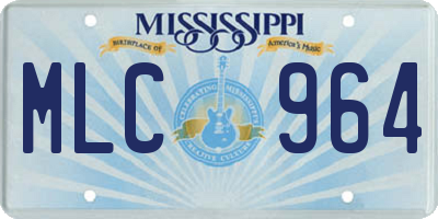 MS license plate MLC964
