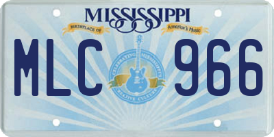 MS license plate MLC966