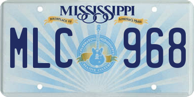 MS license plate MLC968