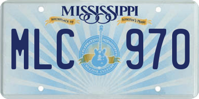MS license plate MLC970