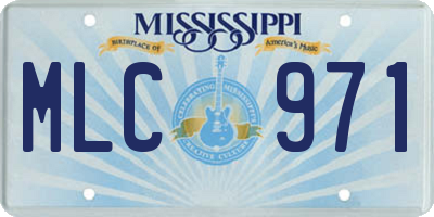 MS license plate MLC971