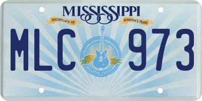 MS license plate MLC973