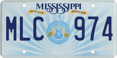 MS license plate MLC974