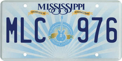 MS license plate MLC976