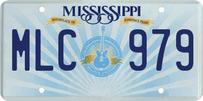 MS license plate MLC979