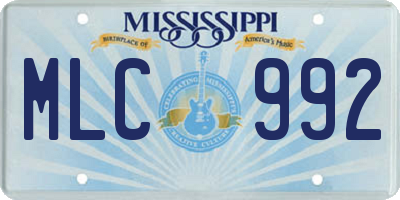 MS license plate MLC992