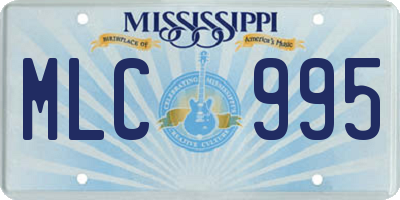 MS license plate MLC995