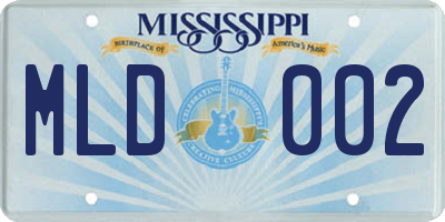 MS license plate MLD002
