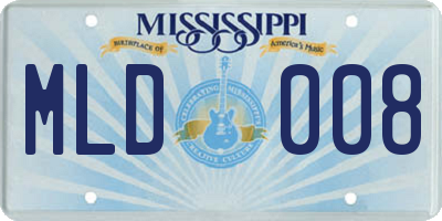 MS license plate MLD008