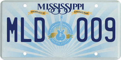 MS license plate MLD009
