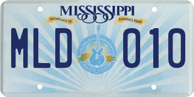 MS license plate MLD010