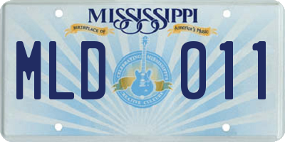MS license plate MLD011