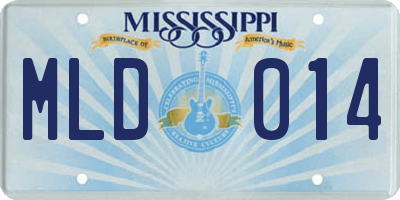 MS license plate MLD014
