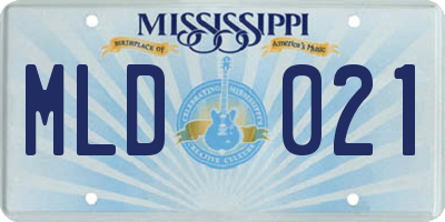 MS license plate MLD021