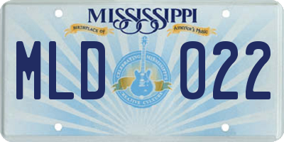 MS license plate MLD022