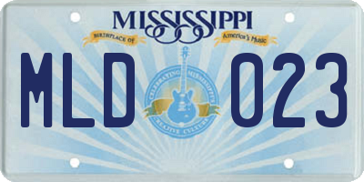 MS license plate MLD023