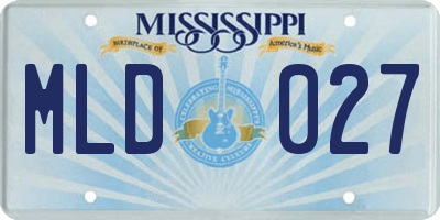 MS license plate MLD027