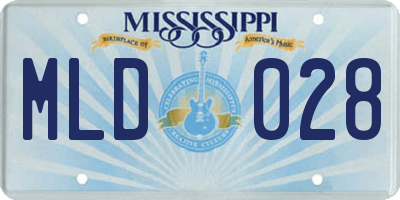 MS license plate MLD028