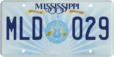 MS license plate MLD029
