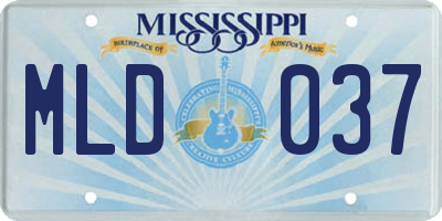 MS license plate MLD037