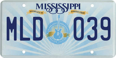 MS license plate MLD039