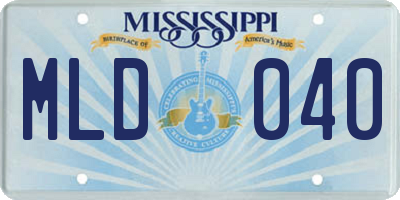 MS license plate MLD040