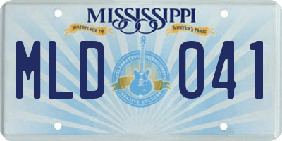 MS license plate MLD041