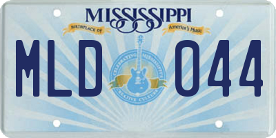 MS license plate MLD044