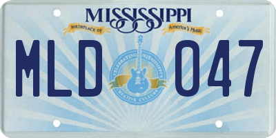 MS license plate MLD047