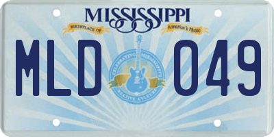 MS license plate MLD049