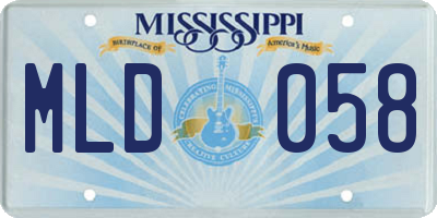 MS license plate MLD058