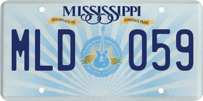 MS license plate MLD059