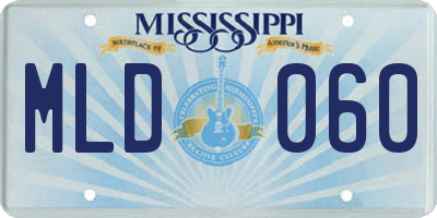 MS license plate MLD060