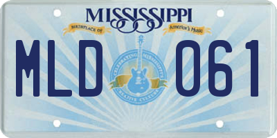 MS license plate MLD061