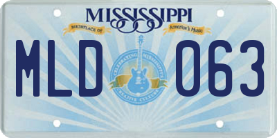 MS license plate MLD063